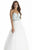 Jolene Collection - 17073L Strapless Beaded Lace up Evening Gown In White and Blue