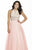 Jolene Collection - 17080 Embellished Tulle Evening Gown In Pink and Neutral