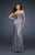 La Femme - Strapless Sequined Sweetheart A-line Gown 17085 in Silver and Gray