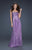 La Femme - Strapless Sequined Sweetheart A-line Gown 17085 in Purple