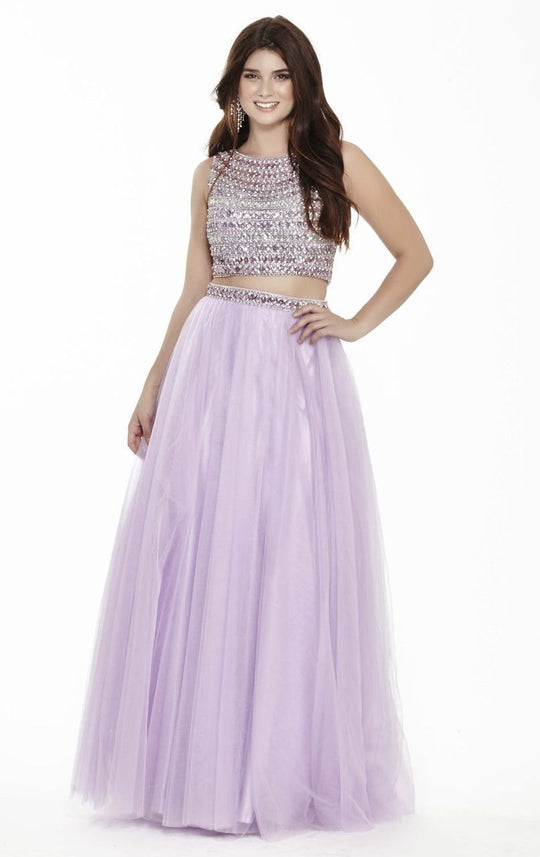 Jolene Collection - 17088 Two-Piece Beaded Evening Gown In Purple