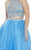 Jolene Collection - 17090 Beaded Two-Piece Evening Gown In Blue