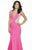 Jolene Collection - 17091 Sleeveless Beaded Slim Gown In Pink