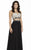 Jolene Collection - 17093 Two-Piece Beaded Floral Appliqued Gown In Black and White