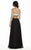 Jolene Collection - 17093 Two-Piece Beaded Floral Appliqued Gown In Black and White