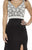 Jolene Collection - 17095 Sleeveless Beaded Slit Gown In Black and White