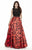 Jolene Collection - 17098 Beaded Printed Mikado Gown In Black and Red