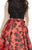 Jolene Collection - 17098 Beaded Printed Mikado Gown In Black and Red
