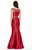 Jolene Collection - 17102 Bateau Neck Embellished Gown In Red and Neutral