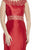 Jolene Collection - 17102 Bateau Neck Embellished Gown In Red and Neutral