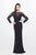 Primavera Couture - Posh Beaded Lace Bateau Illusion Sheath Gown 1710 in Black
