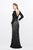 Primavera Couture - Posh Beaded Lace Bateau Illusion Sheath Gown 1710 in Black and Neutral