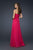 La Femme - 17111 Strapless Ruched Long Gown in Jungle Green in Pink