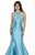 Jolene Collection - 17114 Halter Neck Beaded Mermaid Gown In Blue