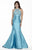 Jolene Collection - 17114 Halter Neck Beaded Mermaid Gown In Blue