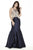 Jolene Collection - 17115 Sultry Open Back Mermaid Gown In Blue and Neutral
