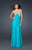La Femme - 17718 Crystal Beaded Sweetheart Gown with Gathered Center Details In Blue