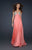 La Femme - 17718 Crystal Beaded Sweetheart Gown with Gathered Center Details In  Pink