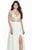 Jolene Collection - 17119 Sweetheart Beaded Chiffon Gown In White and Multi-Color