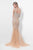 Terani Couture - Embellished V-Neck Slim Gown 1711GL3556 In Neutral