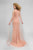 Terani Couture - 1711P2589 Embellished Deep V-Neck Sheath Dress in Orange