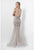 Terani Couture - Illusion Bateau Mermaid Dress 1711GL3551 In Silver and Neutral