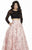 Jolene Collection - 17124 Two-Piece Long Sleeved Ballgown In Black and Pink