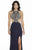 Jolene Collection - 17126 Embellished Halter Cutout Evening Dress In Blue