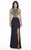 Jolene Collection - 17126 Embellished Halter Cutout Evening Dress In Blue