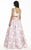 Jolene Collection - 17130 Two-Piece Pleated Mikado Long Gown In White and Pink