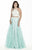 Jolene Collection - 17132 Two-Piece Beaded Halter A-line Gown  In White and Blue