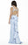 Jolene Collection - 17133 Deep V-Neck Beaded Ruffled Long Gown In Blue