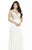 Jolene Collection - 17134 Beaded Empire Long Gown In White and Neutral