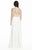 Jolene Collection - 17134 Beaded Empire Long Gown In White and Neutral