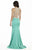 Jolene Collection - 17135 Sheer Embellished Long Gown  In Green and Neutral