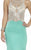Jolene Collection - 17135 Sheer Embellished Long Gown  In Green and Neutral