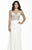 Jolene Collection - 17138 V-Neck Sheer Embellished Long Gown  In White