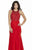 Jolene Collection - 17139 Scarlet Beaded Halter Gown In Red