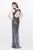 Primavera Couture - Sleeveless V-neckline Sequined Evening Gown 1713 in Silver