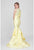 Terani Couture - Elegant Sleeveless Mermaid Dress with Layered Ruffle Train 1713P2556 in Yellow