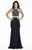 Jolene Collection - 17140 Two Piece Rich Beaded Halter Gown In Blue and Silver