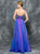 Colors Dress - 1715 Beaded Strapless Striped Chiffon Dress in Blue and Multi-color