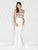 Colors Dress - Colorful Print Two-Piece Evening Gown 1716 In White