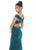 Ashley Lauren - 1716 Off Shoulder Glitter Metallic Scuba Evening Dress In Green