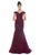 Ashley Lauren - 1716 Off Shoulder Glitter Metallic Scuba Evening Dress In Pink