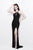 Primavera Couture - Halter Neckline Sequined Evening Gown 1718 in Black
