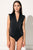 CINTA Black Sleeveless Silk Bodysuit | CINTA Bodysuit noir en soie sans manches