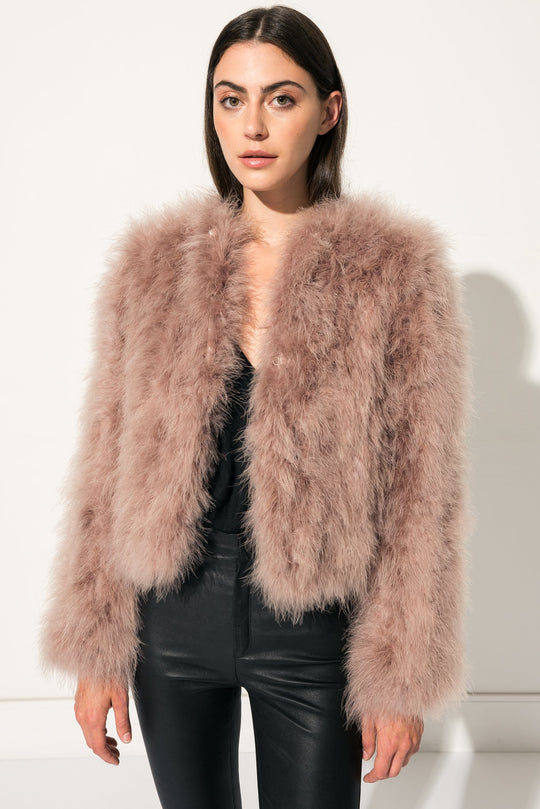 DEORA Feather Jacket | DEORA Veste de plumes rose