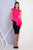 Terani Couture - 1721C4016 Asymmetrical Peplum Sheath Dress in Pink and Black
