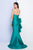 Terani Couture - 1721E4119 Strapless Drape Evening Dress in Green